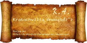 Kratochvilla Anasztáz névjegykártya
